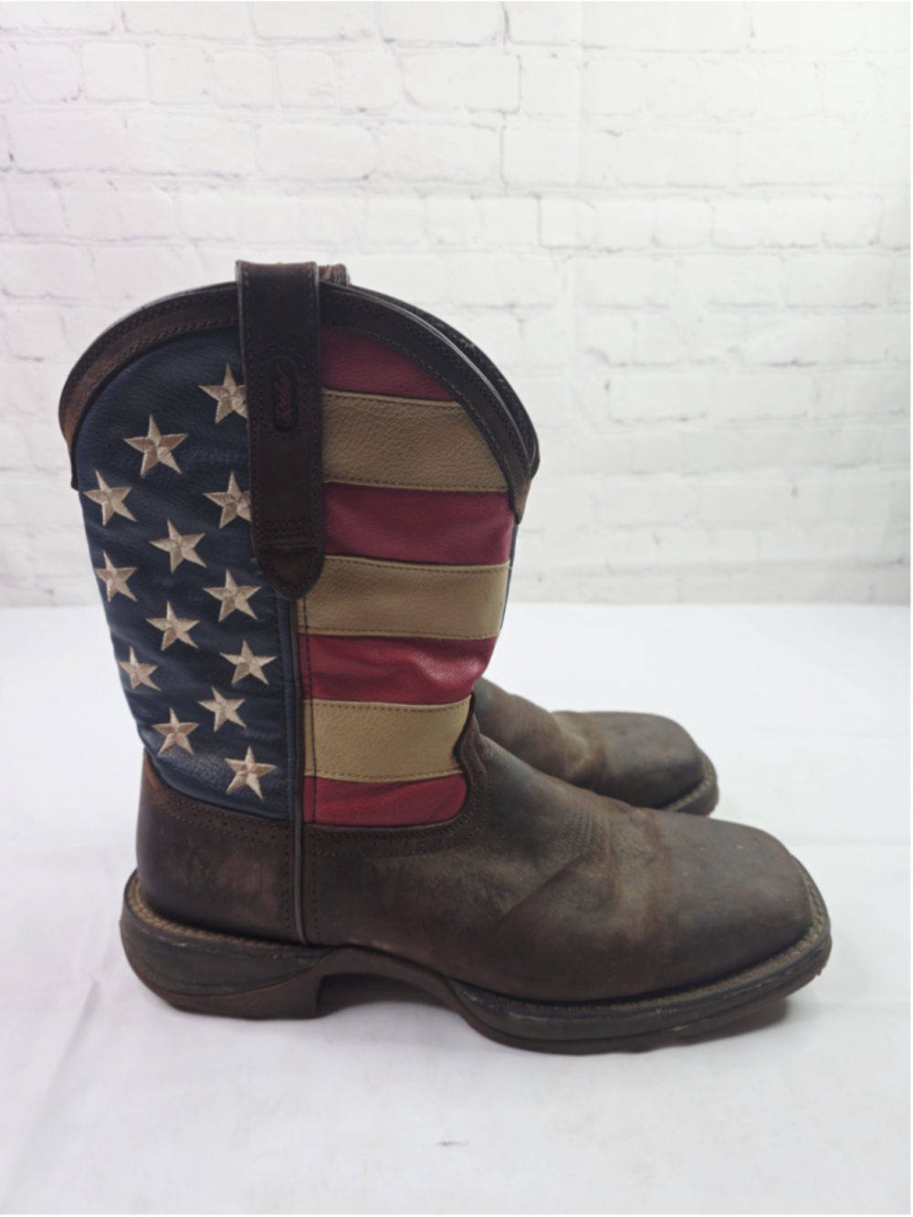 Durango Rebel Patriotic Flag Western Boots for Men - Brown - 11 EE